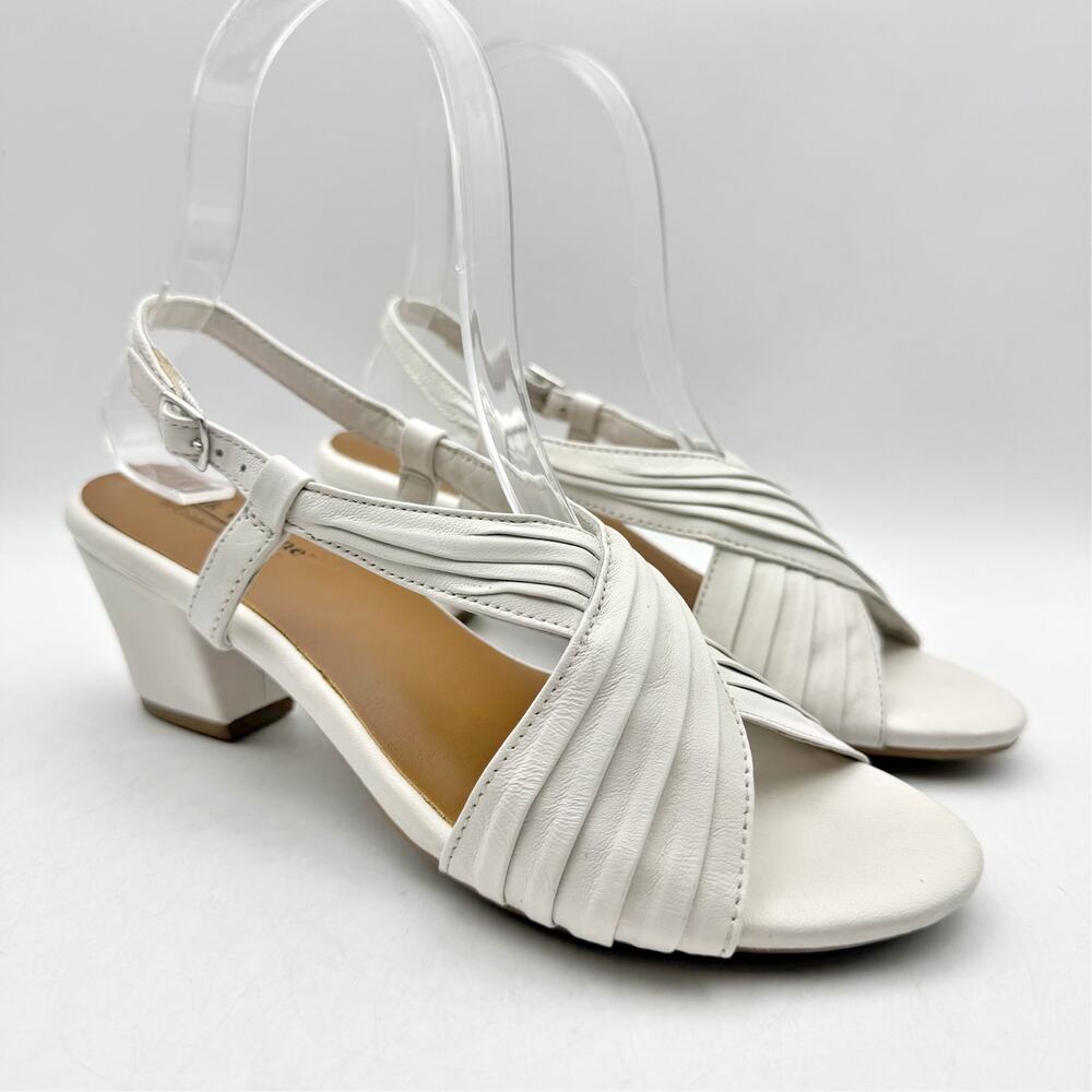 Coldwater Creek Womens Clarissa Slingback Sandals Size 6 White Leather NIB - Picture 4 of 11